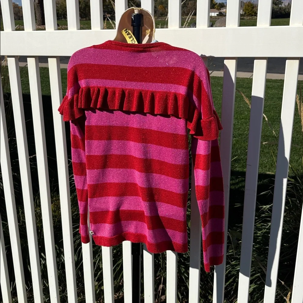 Kate Spade Red Pink Sparkle Sweater Size 14 Freshly Dry Cleaned